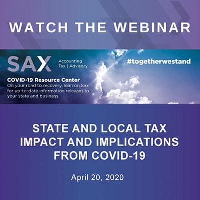 State and Local Tax impact and Implications From COVID-19